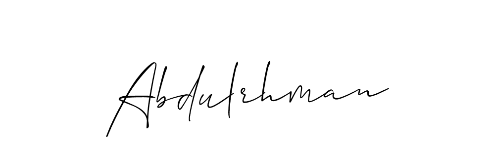 Make a beautiful signature design for name Abdulrhman. With this signature (Allison_Script) style, you can create a handwritten signature for free. Abdulrhman signature style 2 images and pictures png