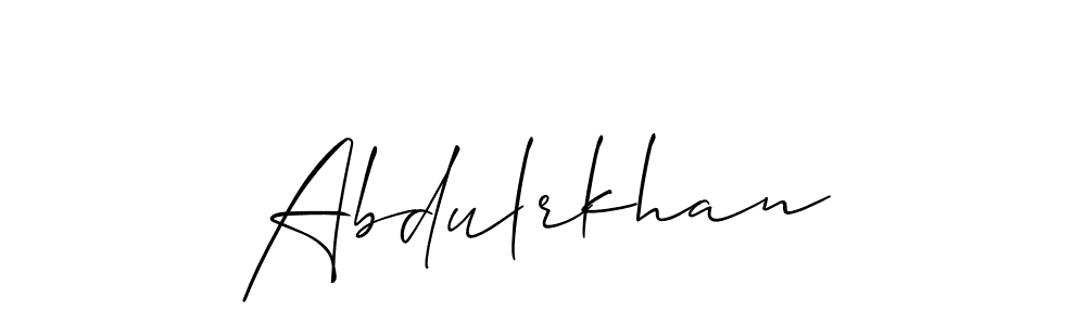 How to make Abdulrkhan name signature. Use Allison_Script style for creating short signs online. This is the latest handwritten sign. Abdulrkhan signature style 2 images and pictures png