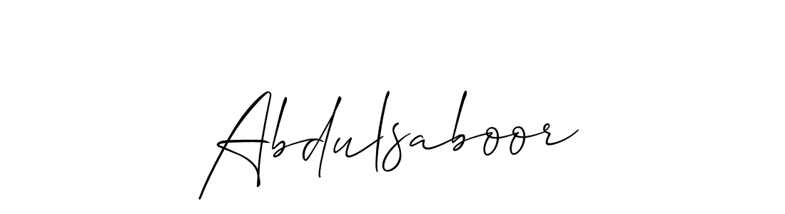 How to make Abdulsaboor signature? Allison_Script is a professional autograph style. Create handwritten signature for Abdulsaboor name. Abdulsaboor signature style 2 images and pictures png