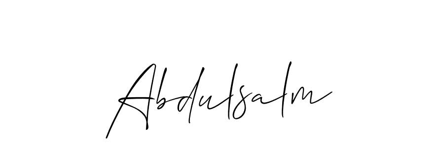 Design your own signature with our free online signature maker. With this signature software, you can create a handwritten (Allison_Script) signature for name Abdulsalm. Abdulsalm signature style 2 images and pictures png