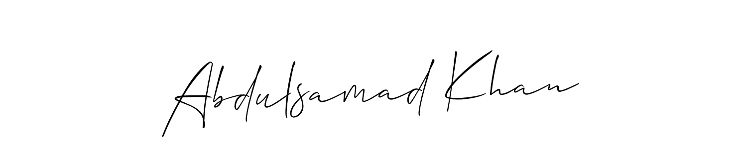 Design your own signature with our free online signature maker. With this signature software, you can create a handwritten (Allison_Script) signature for name Abdulsamad Khan. Abdulsamad Khan signature style 2 images and pictures png