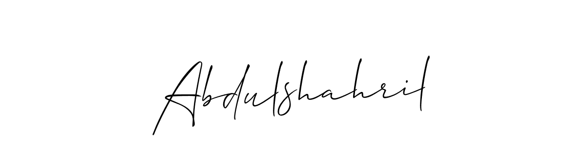 Allison_Script is a professional signature style that is perfect for those who want to add a touch of class to their signature. It is also a great choice for those who want to make their signature more unique. Get Abdulshahril name to fancy signature for free. Abdulshahril signature style 2 images and pictures png