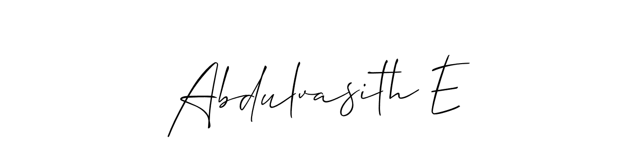 The best way (Allison_Script) to make a short signature is to pick only two or three words in your name. The name Abdulvasith E include a total of six letters. For converting this name. Abdulvasith E signature style 2 images and pictures png