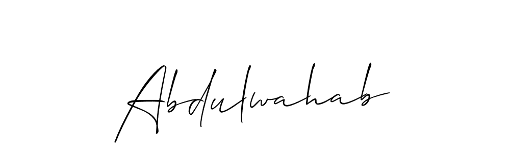 Make a beautiful signature design for name Abdulwahab. With this signature (Allison_Script) style, you can create a handwritten signature for free. Abdulwahab signature style 2 images and pictures png