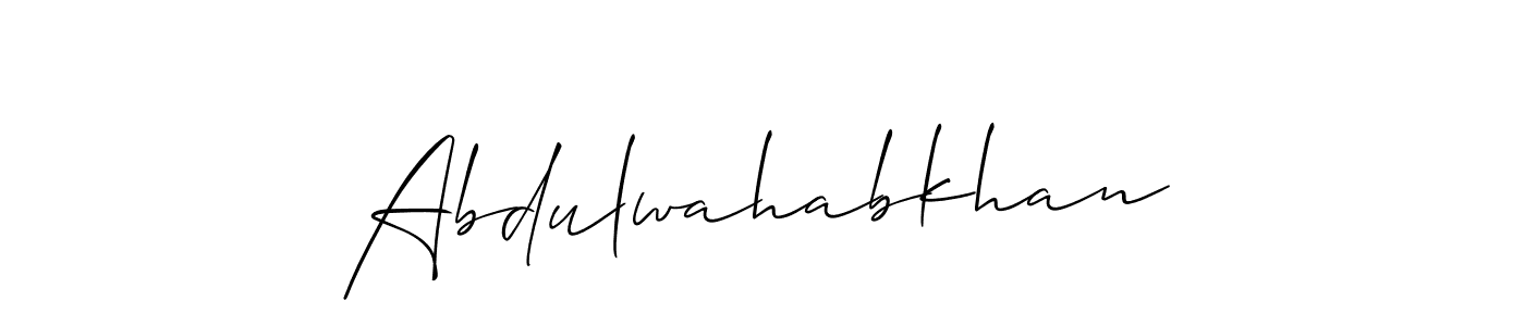 The best way (Allison_Script) to make a short signature is to pick only two or three words in your name. The name Abdulwahabkhan include a total of six letters. For converting this name. Abdulwahabkhan signature style 2 images and pictures png