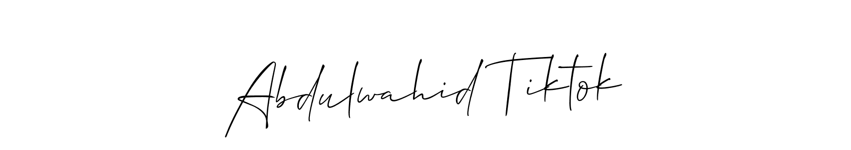 It looks lik you need a new signature style for name Abdulwahid Tiktok. Design unique handwritten (Allison_Script) signature with our free signature maker in just a few clicks. Abdulwahid Tiktok signature style 2 images and pictures png