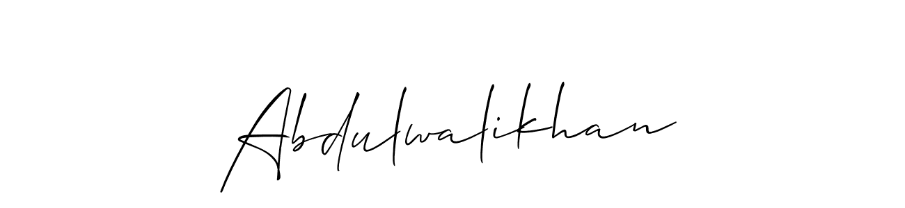 Allison_Script is a professional signature style that is perfect for those who want to add a touch of class to their signature. It is also a great choice for those who want to make their signature more unique. Get Abdulwalikhan name to fancy signature for free. Abdulwalikhan signature style 2 images and pictures png