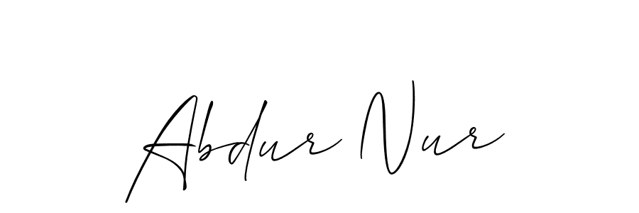 Allison_Script is a professional signature style that is perfect for those who want to add a touch of class to their signature. It is also a great choice for those who want to make their signature more unique. Get Abdur Nur name to fancy signature for free. Abdur Nur signature style 2 images and pictures png