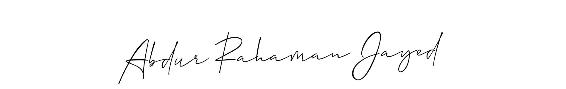 It looks lik you need a new signature style for name Abdur Rahaman Jayed. Design unique handwritten (Allison_Script) signature with our free signature maker in just a few clicks. Abdur Rahaman Jayed signature style 2 images and pictures png