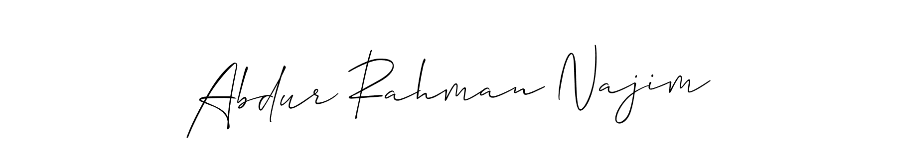 Allison_Script is a professional signature style that is perfect for those who want to add a touch of class to their signature. It is also a great choice for those who want to make their signature more unique. Get Abdur Rahman Najim name to fancy signature for free. Abdur Rahman Najim signature style 2 images and pictures png