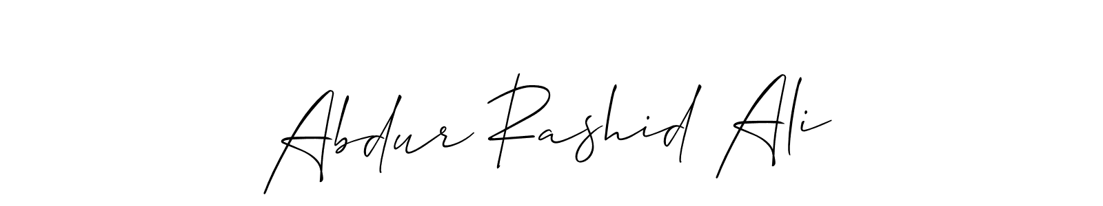 The best way (Allison_Script) to make a short signature is to pick only two or three words in your name. The name Abdur Rashid Ali include a total of six letters. For converting this name. Abdur Rashid Ali signature style 2 images and pictures png