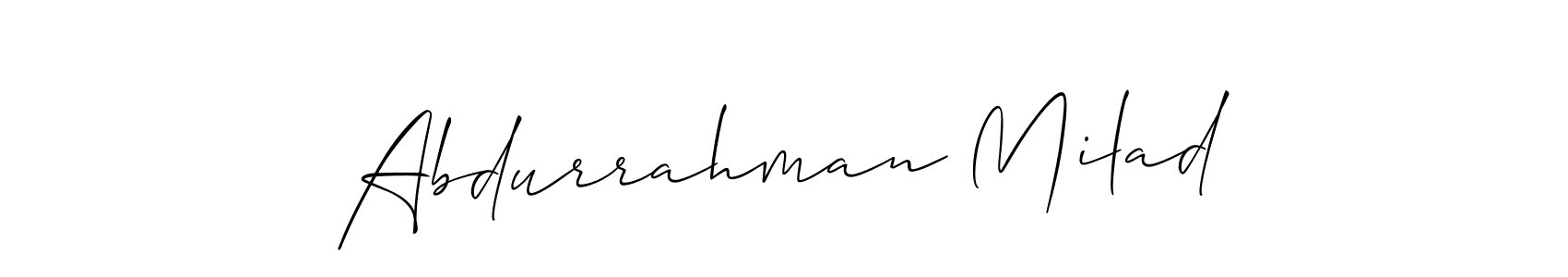 Once you've used our free online signature maker to create your best signature Allison_Script style, it's time to enjoy all of the benefits that Abdurrahman Milad name signing documents. Abdurrahman Milad signature style 2 images and pictures png