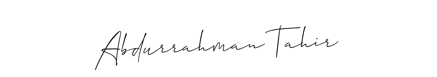 How to make Abdurrahman Tahir name signature. Use Allison_Script style for creating short signs online. This is the latest handwritten sign. Abdurrahman Tahir signature style 2 images and pictures png