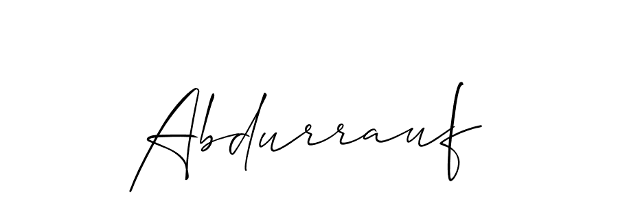 Design your own signature with our free online signature maker. With this signature software, you can create a handwritten (Allison_Script) signature for name Abdurrauf. Abdurrauf signature style 2 images and pictures png