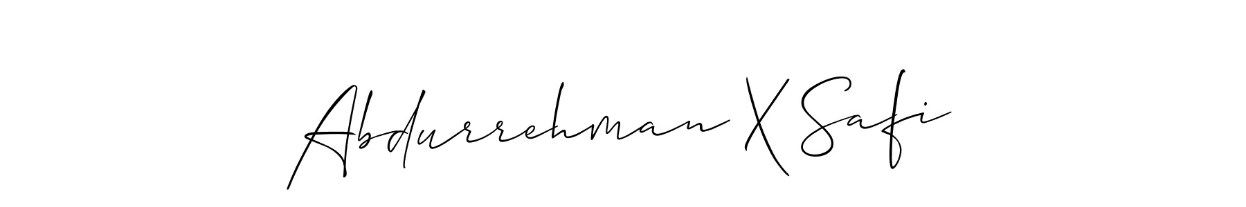 How to make Abdurrehman X Safi signature? Allison_Script is a professional autograph style. Create handwritten signature for Abdurrehman X Safi name. Abdurrehman X Safi signature style 2 images and pictures png