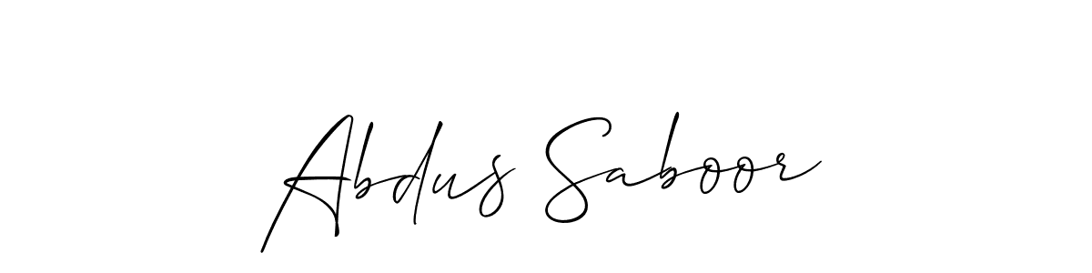 Allison_Script is a professional signature style that is perfect for those who want to add a touch of class to their signature. It is also a great choice for those who want to make their signature more unique. Get Abdus Saboor name to fancy signature for free. Abdus Saboor signature style 2 images and pictures png