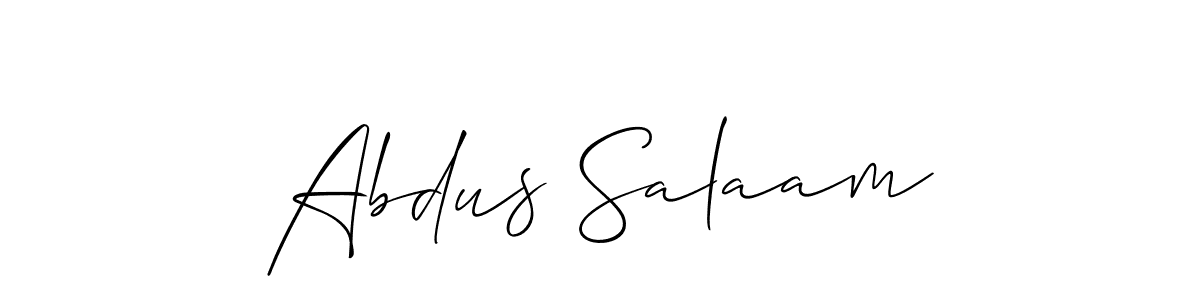 Allison_Script is a professional signature style that is perfect for those who want to add a touch of class to their signature. It is also a great choice for those who want to make their signature more unique. Get Abdus Salaam name to fancy signature for free. Abdus Salaam signature style 2 images and pictures png