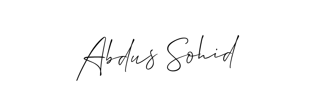 The best way (Allison_Script) to make a short signature is to pick only two or three words in your name. The name Abdus Sohid include a total of six letters. For converting this name. Abdus Sohid signature style 2 images and pictures png