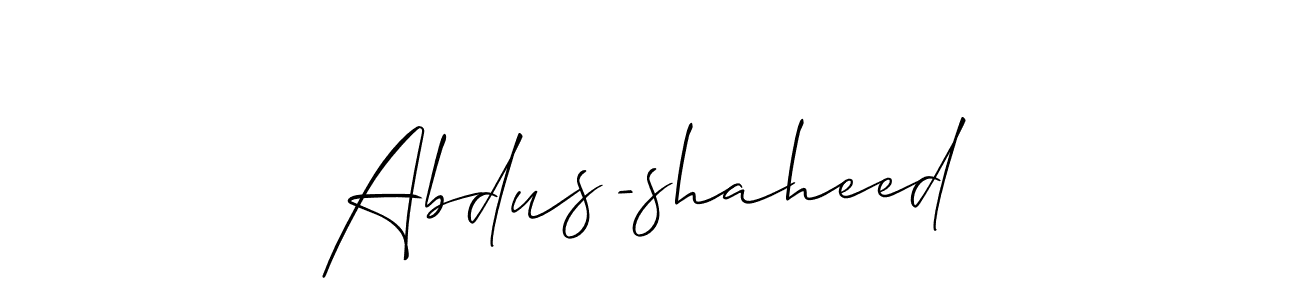 How to make Abdus-shaheed signature? Allison_Script is a professional autograph style. Create handwritten signature for Abdus-shaheed name. Abdus-shaheed signature style 2 images and pictures png