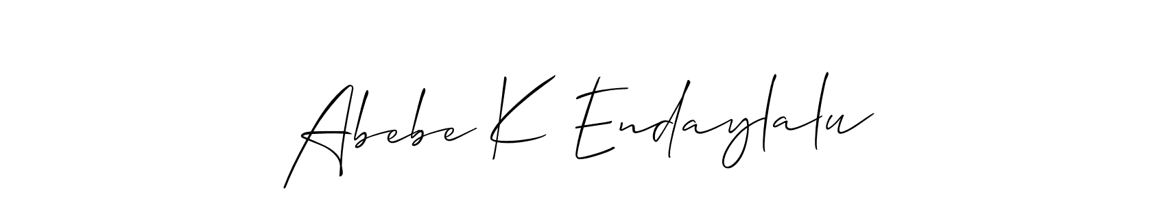 How to Draw Abebe K Endaylalu signature style? Allison_Script is a latest design signature styles for name Abebe K Endaylalu. Abebe K Endaylalu signature style 2 images and pictures png