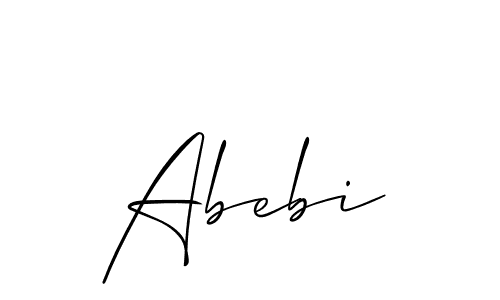 The best way (Allison_Script) to make a short signature is to pick only two or three words in your name. The name Abebi include a total of six letters. For converting this name. Abebi signature style 2 images and pictures png