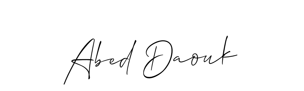 Create a beautiful signature design for name Abed Daouk. With this signature (Allison_Script) fonts, you can make a handwritten signature for free. Abed Daouk signature style 2 images and pictures png