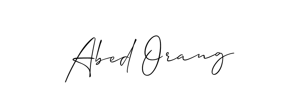 Make a beautiful signature design for name Abed Orang. With this signature (Allison_Script) style, you can create a handwritten signature for free. Abed Orang signature style 2 images and pictures png