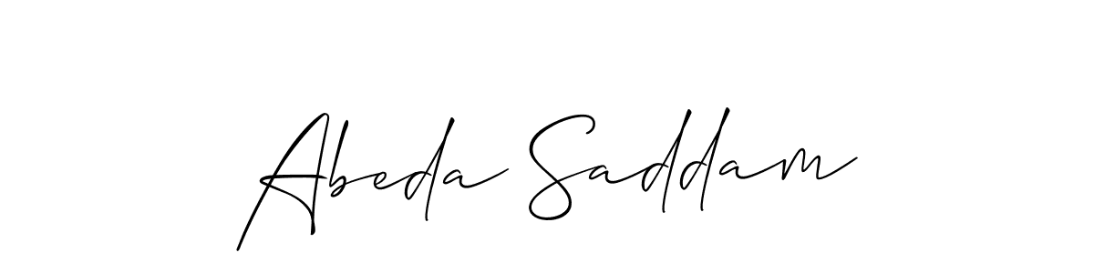 Make a beautiful signature design for name Abeda Saddam. With this signature (Allison_Script) style, you can create a handwritten signature for free. Abeda Saddam signature style 2 images and pictures png