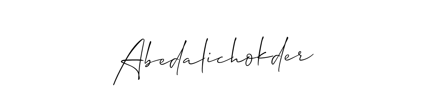 Abedalichokder stylish signature style. Best Handwritten Sign (Allison_Script) for my name. Handwritten Signature Collection Ideas for my name Abedalichokder. Abedalichokder signature style 2 images and pictures png