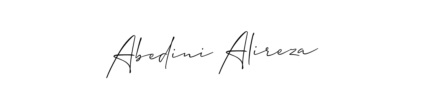 Use a signature maker to create a handwritten signature online. With this signature software, you can design (Allison_Script) your own signature for name Abedini Alireza. Abedini Alireza signature style 2 images and pictures png