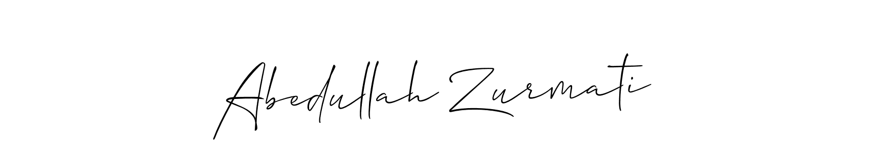 How to make Abedullah Zurmati signature? Allison_Script is a professional autograph style. Create handwritten signature for Abedullah Zurmati name. Abedullah Zurmati signature style 2 images and pictures png