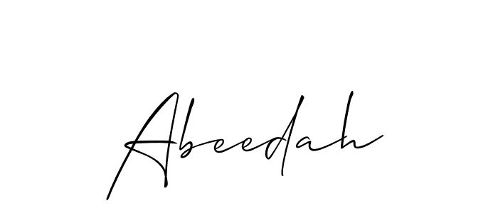 Design your own signature with our free online signature maker. With this signature software, you can create a handwritten (Allison_Script) signature for name Abeedah. Abeedah signature style 2 images and pictures png