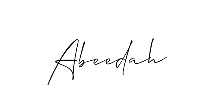 How to make Abeedah signature? Allison_Script is a professional autograph style. Create handwritten signature for Abeedah name. Abeedah signature style 2 images and pictures png