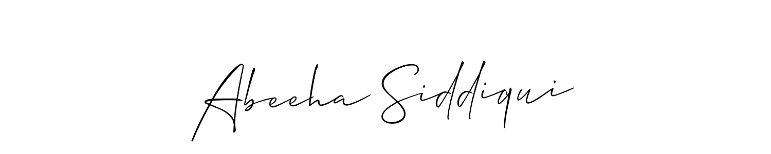 Use a signature maker to create a handwritten signature online. With this signature software, you can design (Allison_Script) your own signature for name Abeeha Siddiqui. Abeeha Siddiqui signature style 2 images and pictures png