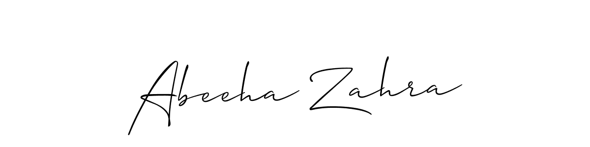 Make a short Abeeha Zahra signature style. Manage your documents anywhere anytime using Allison_Script. Create and add eSignatures, submit forms, share and send files easily. Abeeha Zahra signature style 2 images and pictures png