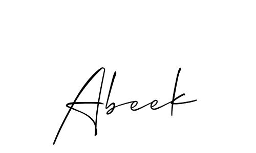 Allison_Script is a professional signature style that is perfect for those who want to add a touch of class to their signature. It is also a great choice for those who want to make their signature more unique. Get Abeek name to fancy signature for free. Abeek signature style 2 images and pictures png