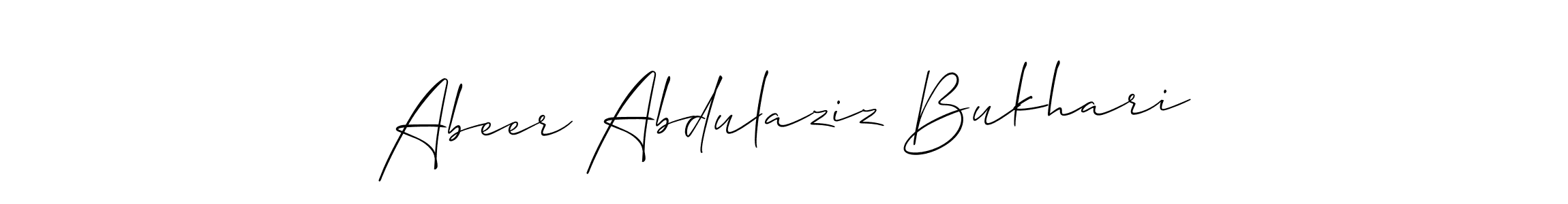 Allison_Script is a professional signature style that is perfect for those who want to add a touch of class to their signature. It is also a great choice for those who want to make their signature more unique. Get Abeer Abdulaziz Bukhari name to fancy signature for free. Abeer Abdulaziz Bukhari signature style 2 images and pictures png