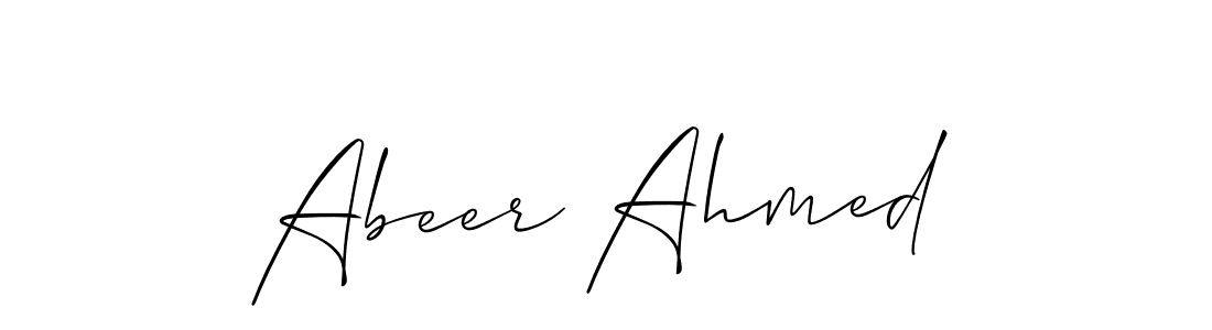 Abeer Ahmed stylish signature style. Best Handwritten Sign (Allison_Script) for my name. Handwritten Signature Collection Ideas for my name Abeer Ahmed. Abeer Ahmed signature style 2 images and pictures png