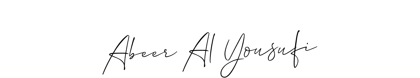 Check out images of Autograph of Abeer Al Yousufi name. Actor Abeer Al Yousufi Signature Style. Allison_Script is a professional sign style online. Abeer Al Yousufi signature style 2 images and pictures png