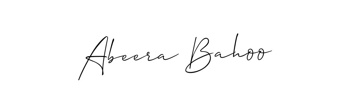 The best way (Allison_Script) to make a short signature is to pick only two or three words in your name. The name Abeera Bahoo include a total of six letters. For converting this name. Abeera Bahoo signature style 2 images and pictures png