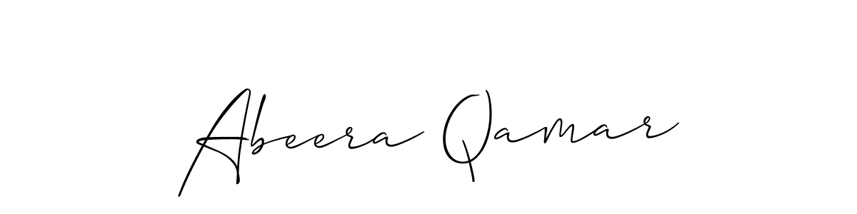 Design your own signature with our free online signature maker. With this signature software, you can create a handwritten (Allison_Script) signature for name Abeera Qamar. Abeera Qamar signature style 2 images and pictures png
