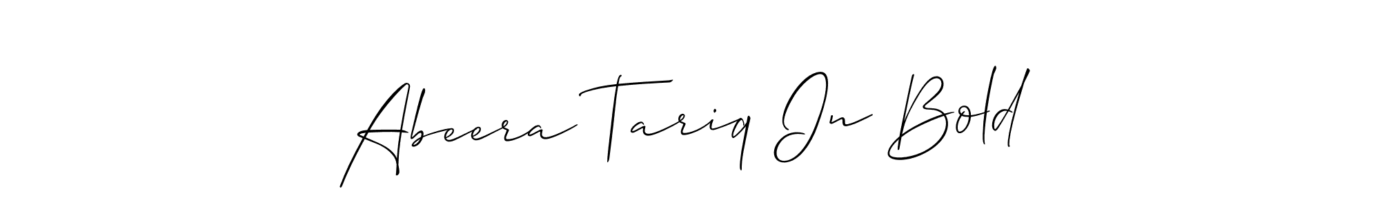 How to make Abeera Tariq In Bold name signature. Use Allison_Script style for creating short signs online. This is the latest handwritten sign. Abeera Tariq In Bold signature style 2 images and pictures png