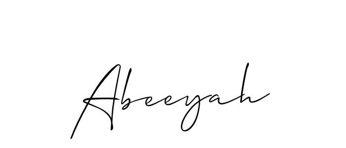 The best way (Allison_Script) to make a short signature is to pick only two or three words in your name. The name Abeeyah include a total of six letters. For converting this name. Abeeyah signature style 2 images and pictures png