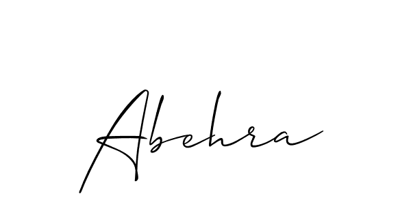 It looks lik you need a new signature style for name Abehra. Design unique handwritten (Allison_Script) signature with our free signature maker in just a few clicks. Abehra signature style 2 images and pictures png