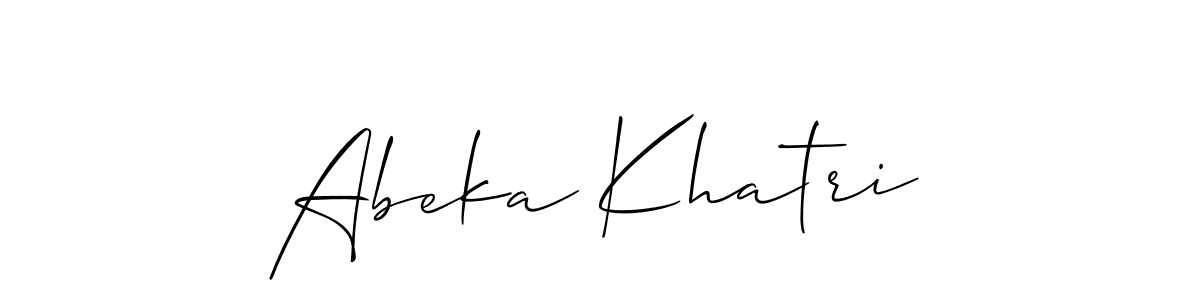 How to make Abeka Khatri signature? Allison_Script is a professional autograph style. Create handwritten signature for Abeka Khatri name. Abeka Khatri signature style 2 images and pictures png