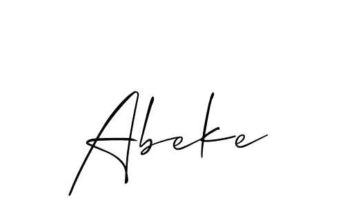 How to make Abeke signature? Allison_Script is a professional autograph style. Create handwritten signature for Abeke name. Abeke signature style 2 images and pictures png