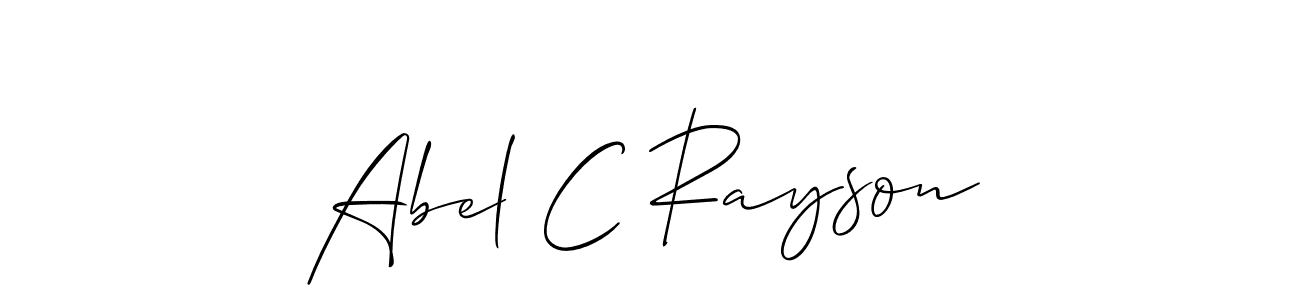 Make a beautiful signature design for name Abel C Rayson. With this signature (Allison_Script) style, you can create a handwritten signature for free. Abel C Rayson signature style 2 images and pictures png