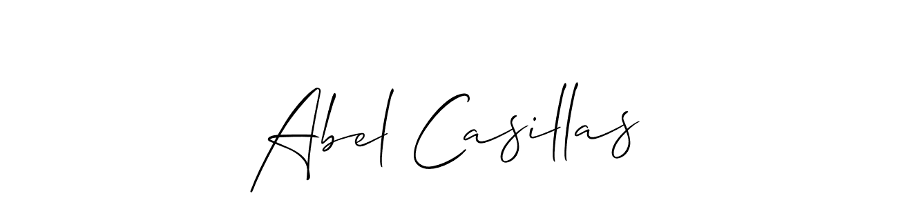 Use a signature maker to create a handwritten signature online. With this signature software, you can design (Allison_Script) your own signature for name Abel Casillas. Abel Casillas signature style 2 images and pictures png