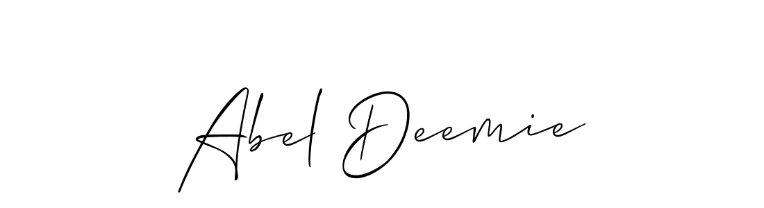You should practise on your own different ways (Allison_Script) to write your name (Abel Deemie) in signature. don't let someone else do it for you. Abel Deemie signature style 2 images and pictures png