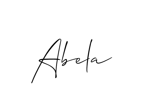 Make a beautiful signature design for name Abela. With this signature (Allison_Script) style, you can create a handwritten signature for free. Abela signature style 2 images and pictures png